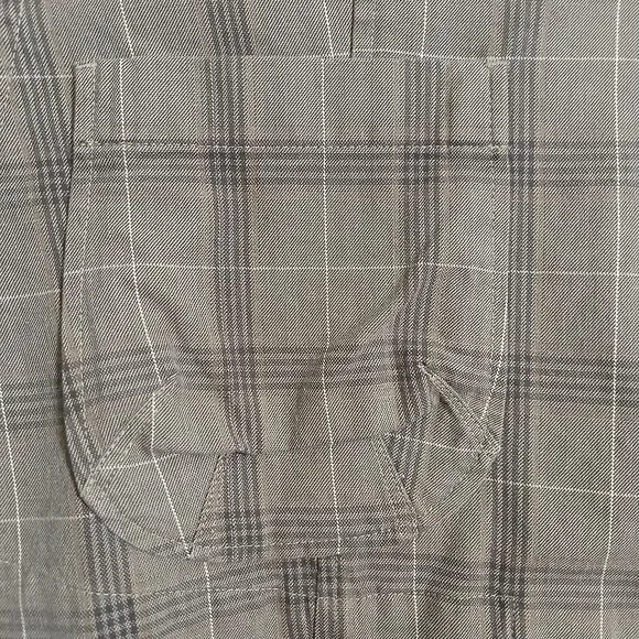 Talbots Women 14 Brown Plaid 100% Cotton V Neck Blazer Office Business - Picture 4 of 12